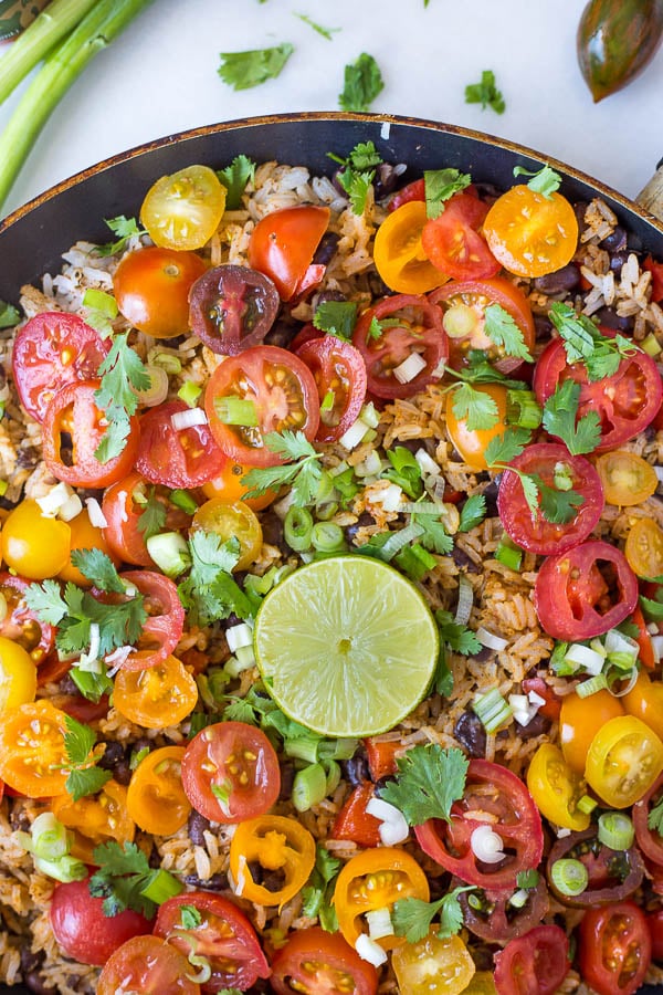 One-Pot Spicy Mexican Black Bean and Rice Skillet
