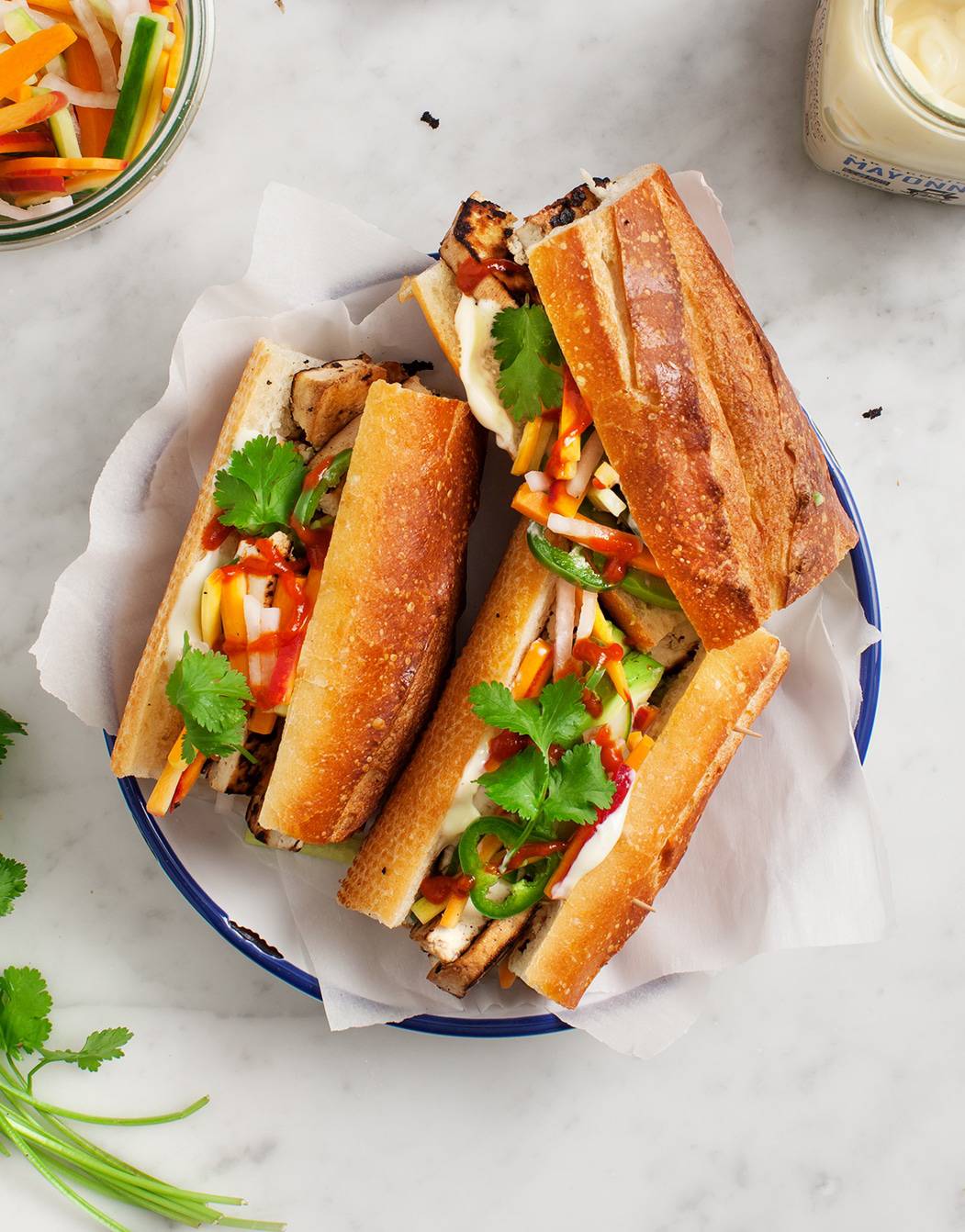 Crisp Vietnamese Banh Mi Sandwich with Pickled Vegetables
