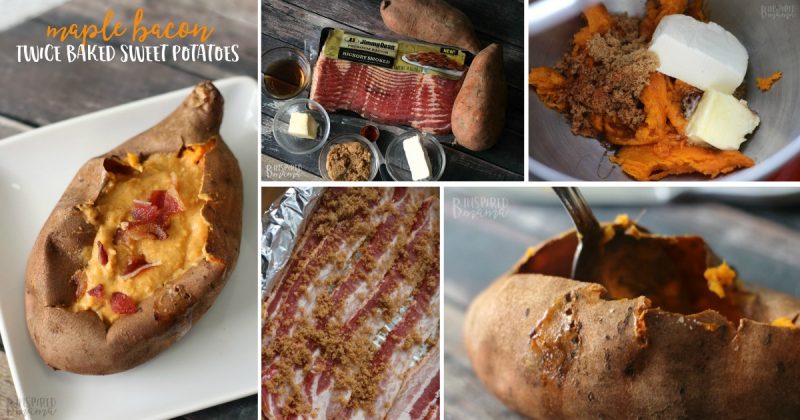Twice-Baked Sweet Potato with Maple Cinnamon Glaze