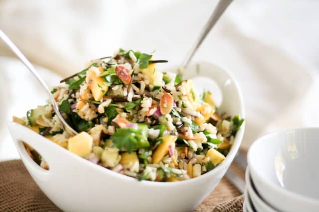 Bamboo Rice Salad with Mango and Toasted Cashews