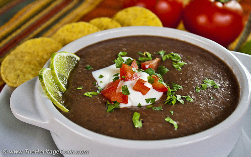 Homestyle Mexican Black Bean and Corn Soup with Cilantro and Lime