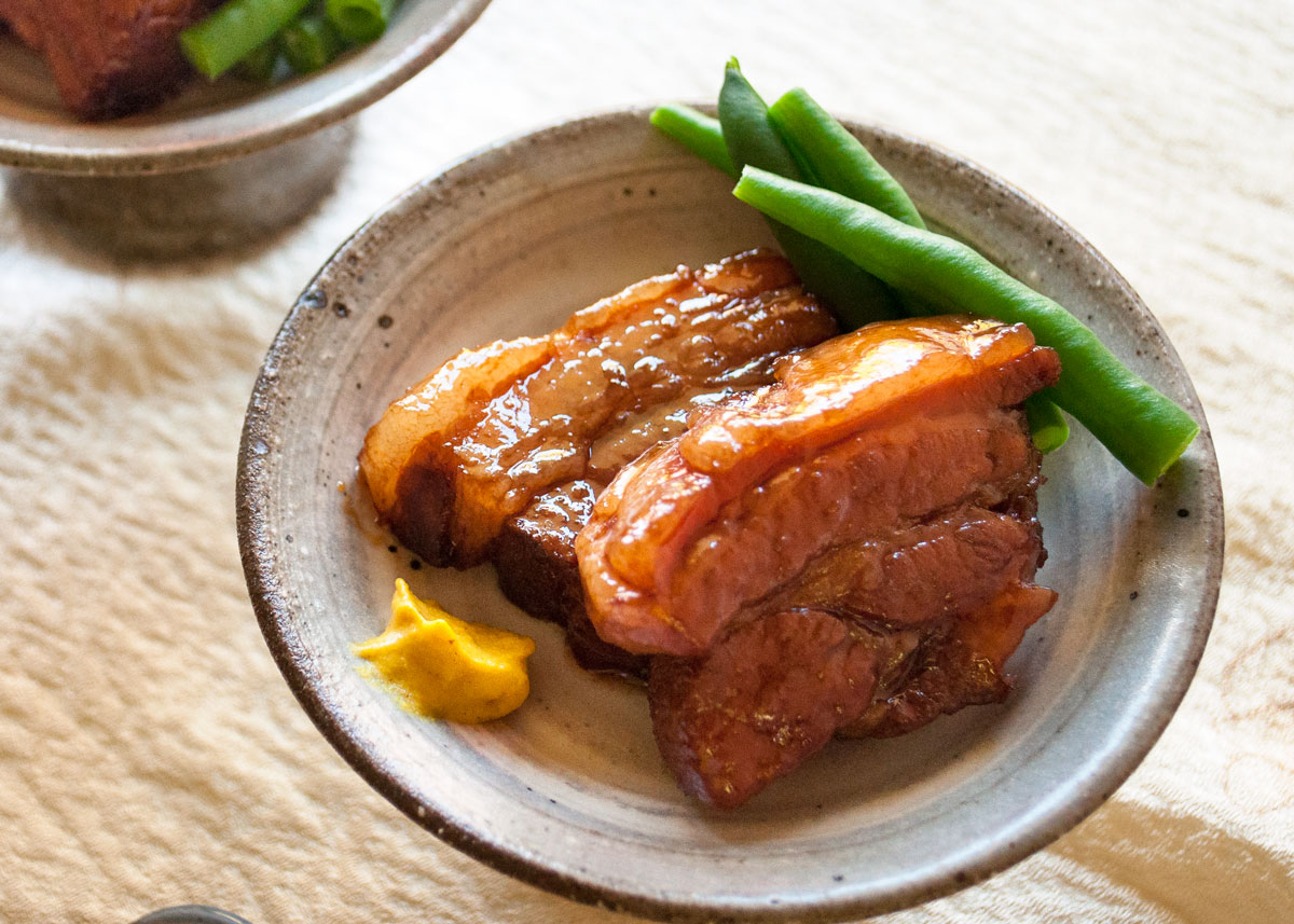 Simmered Okinawan Pork Belly with Tofu and Sweet Potato