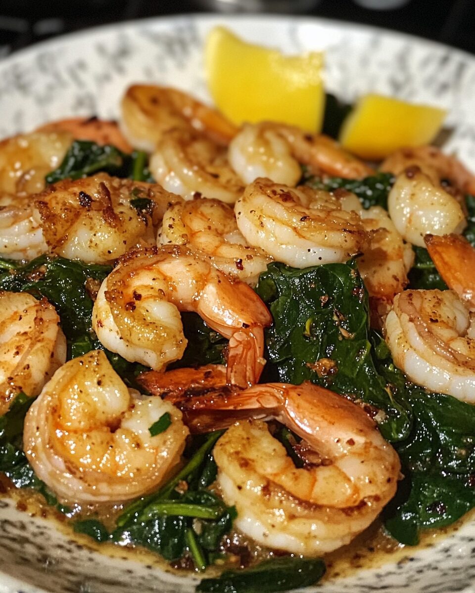 Sautéed Garlic Lemon Shrimp with Spinach