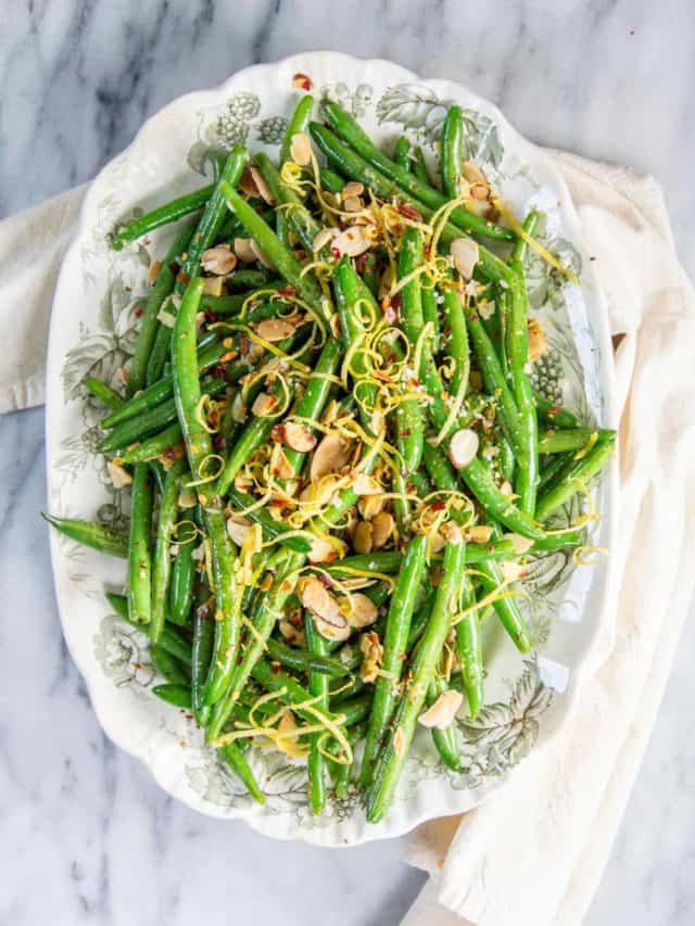 Green Bean Almondine with Garlic and Lemon Zest