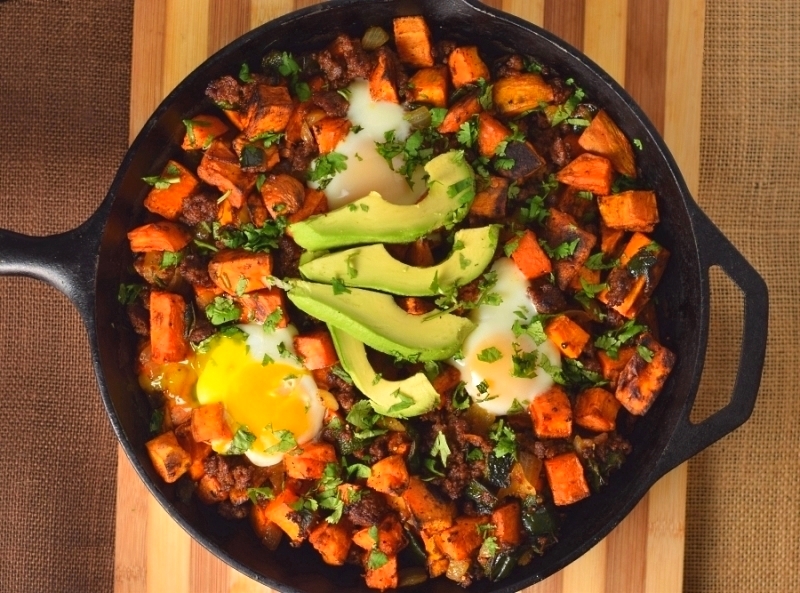 Savory Chorizo and Potato Hash with Fried Eggs