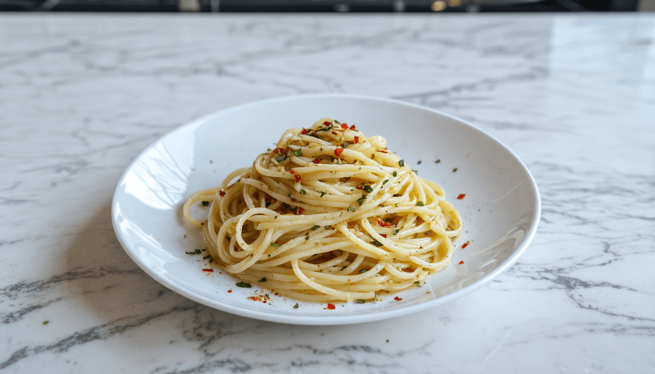 Stovetop Spaghetti Aglio e Olio with Chili Flakes