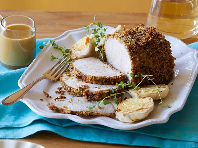 French Herb-Roasted Pork Loin with Mustard and Garlic