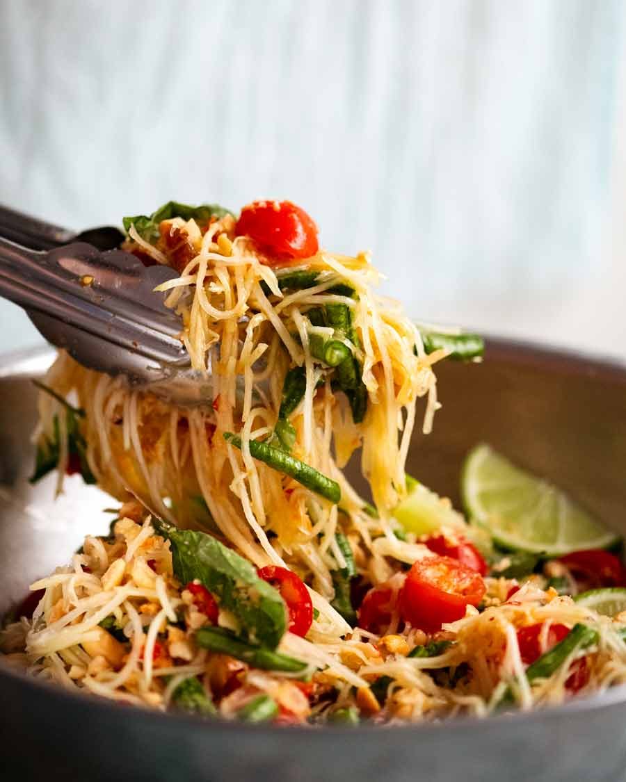 Green Papaya Salad with Grilled Shrimp
