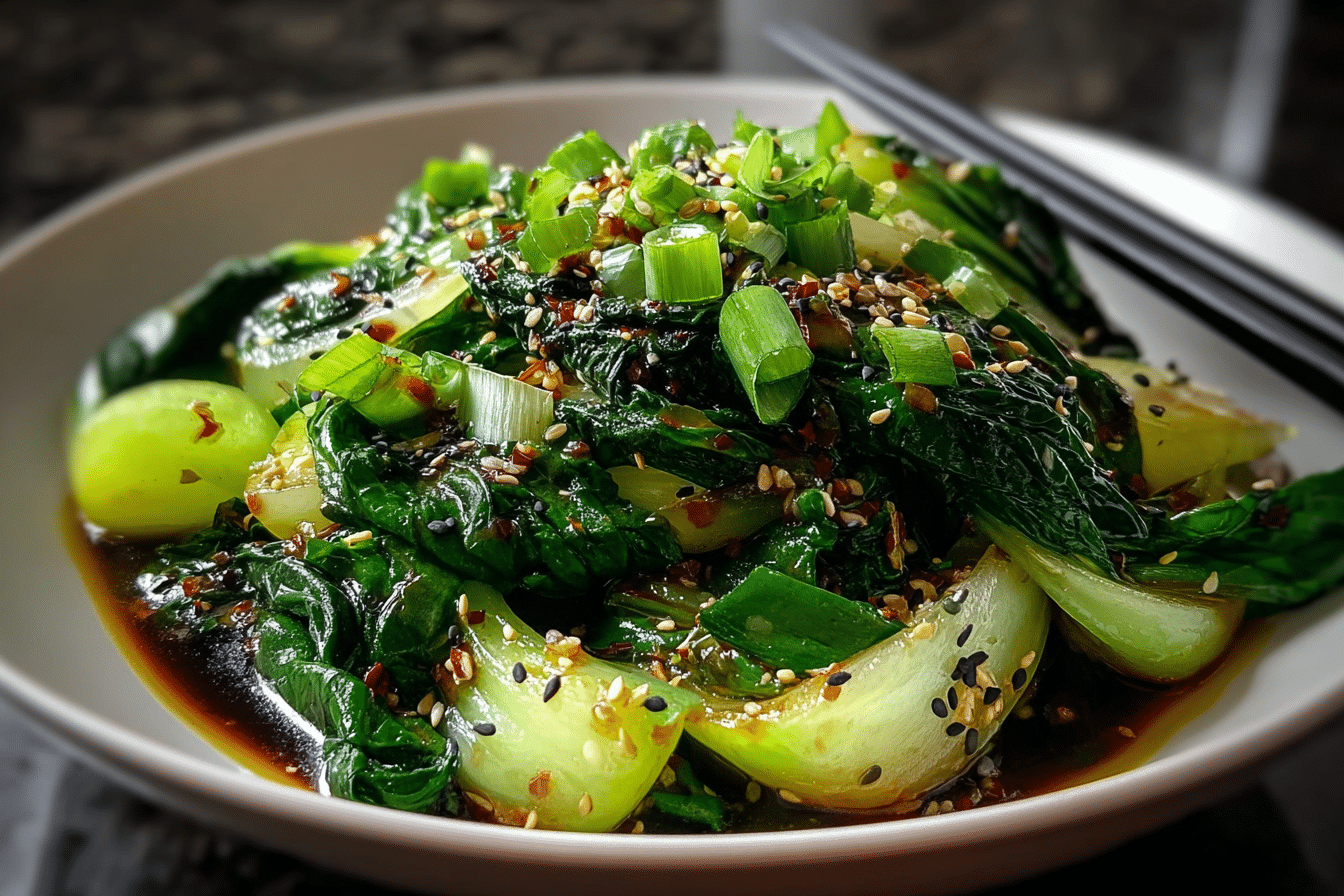 Sautéed Bok Choy with Garlic and Sesame Oil