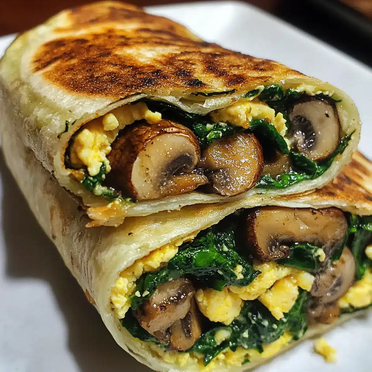Sautéed Spinach and Shiitake Mushroom Egg Wrap