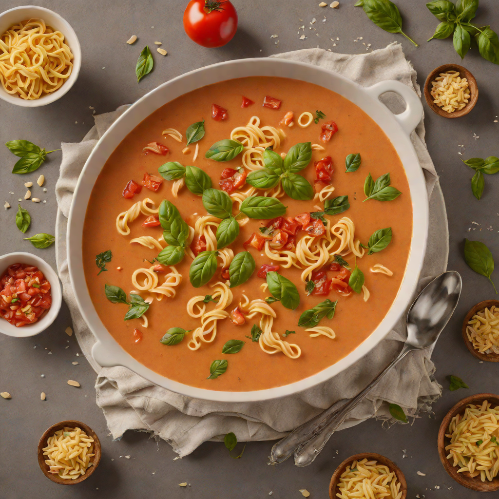 One-Pot Creamy Tomato Basil Soup with Pasta