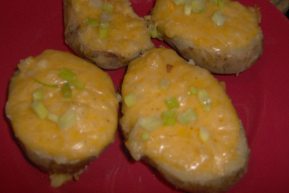 Twice-Baked Half Potato with Cheddar and Chives
