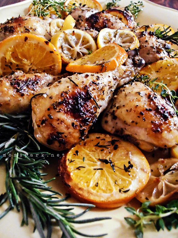 Oven-Roasted Citrus Herb Chicken with Garlic Butter Sauce
