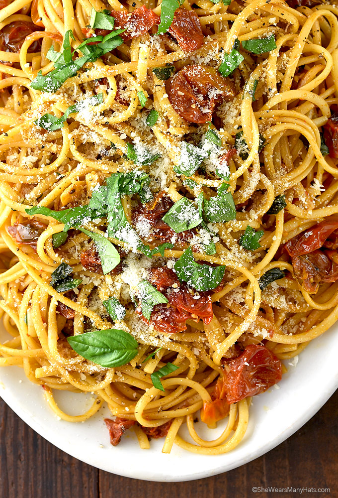 Layered Baked Pasta with Roasted Garlic and Tomato Sauce