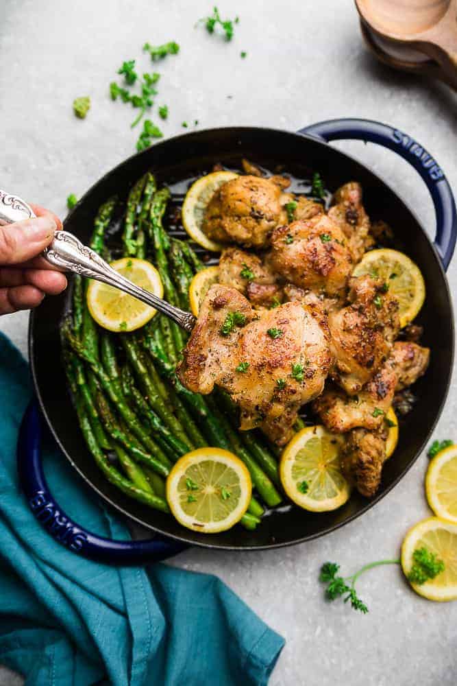 Instant Pot Lemon Herb Chicken with Garlic Spinach