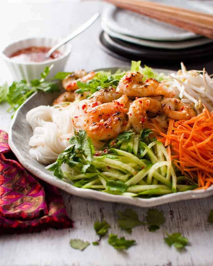 Chilled Vietnamese Rice Noodle Salad with Shrimp and Herbs