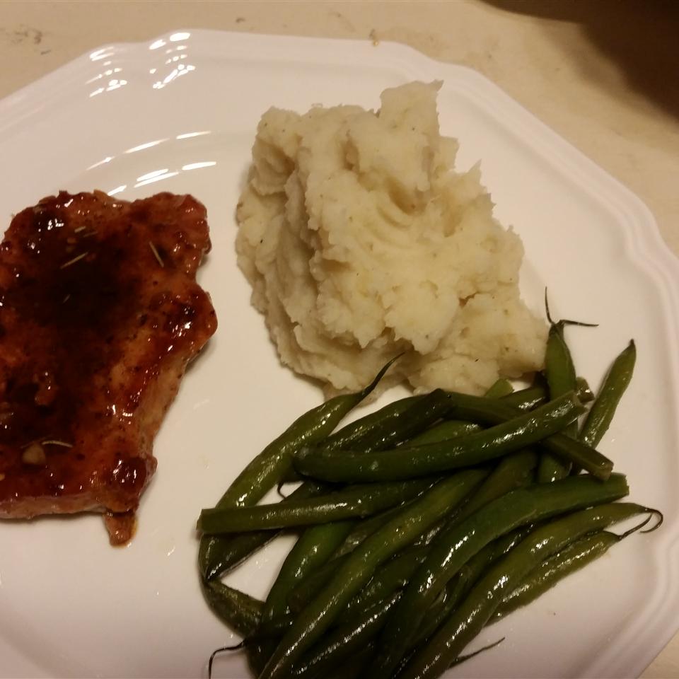 Pan-Roasted Pork Chop with Sage and Apple Cider Glaze