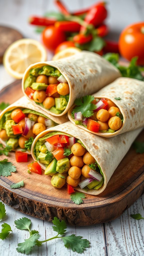 Core Strengthening Avocado Chickpea Salad Wrap