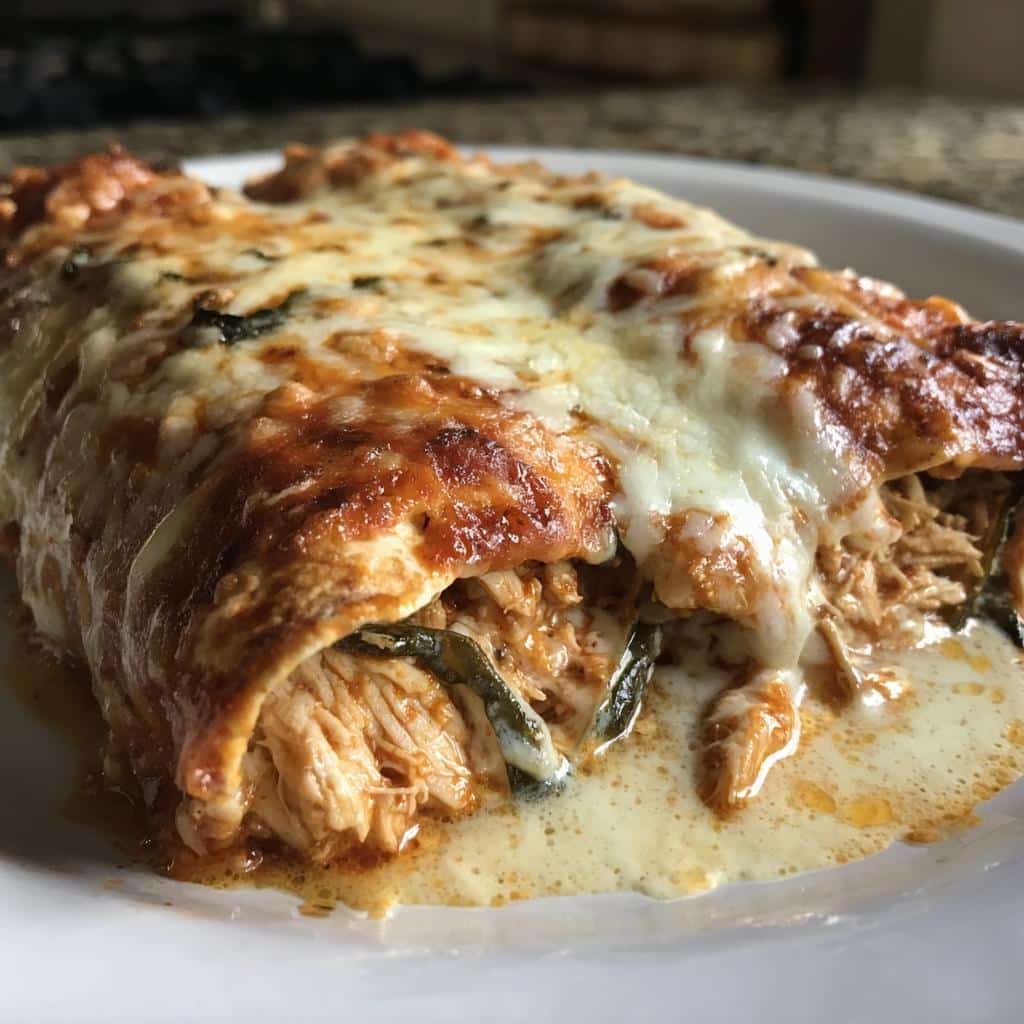 Grilled Chicken Enchiladas with Roasted Poblano Sauce