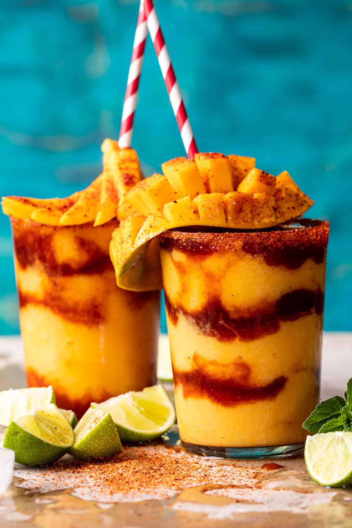 Chamoyada Mango Lime Slush with Tajín Rim