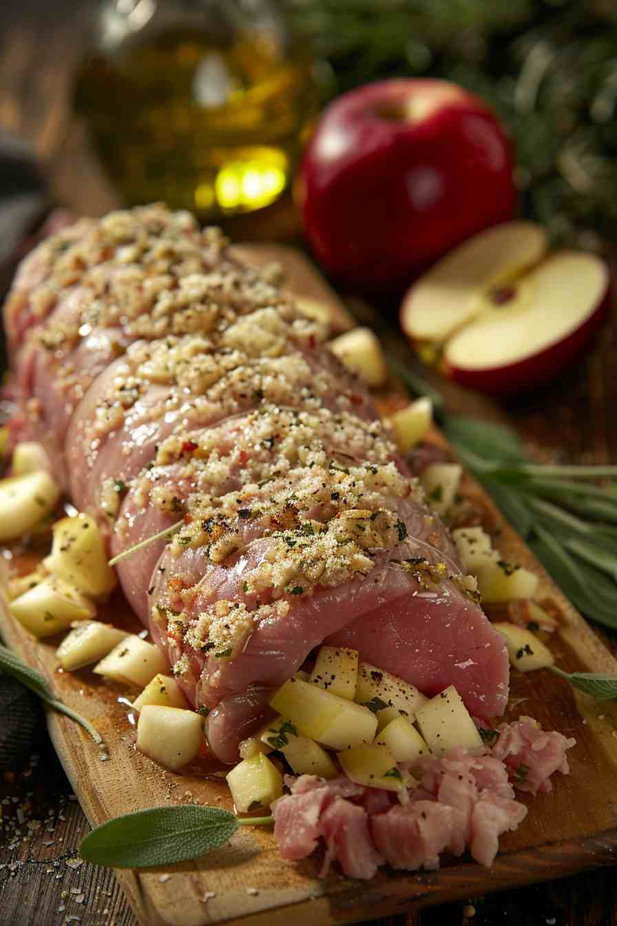 Caramelized Apple and Sage Stuffed Pork Tenderloin