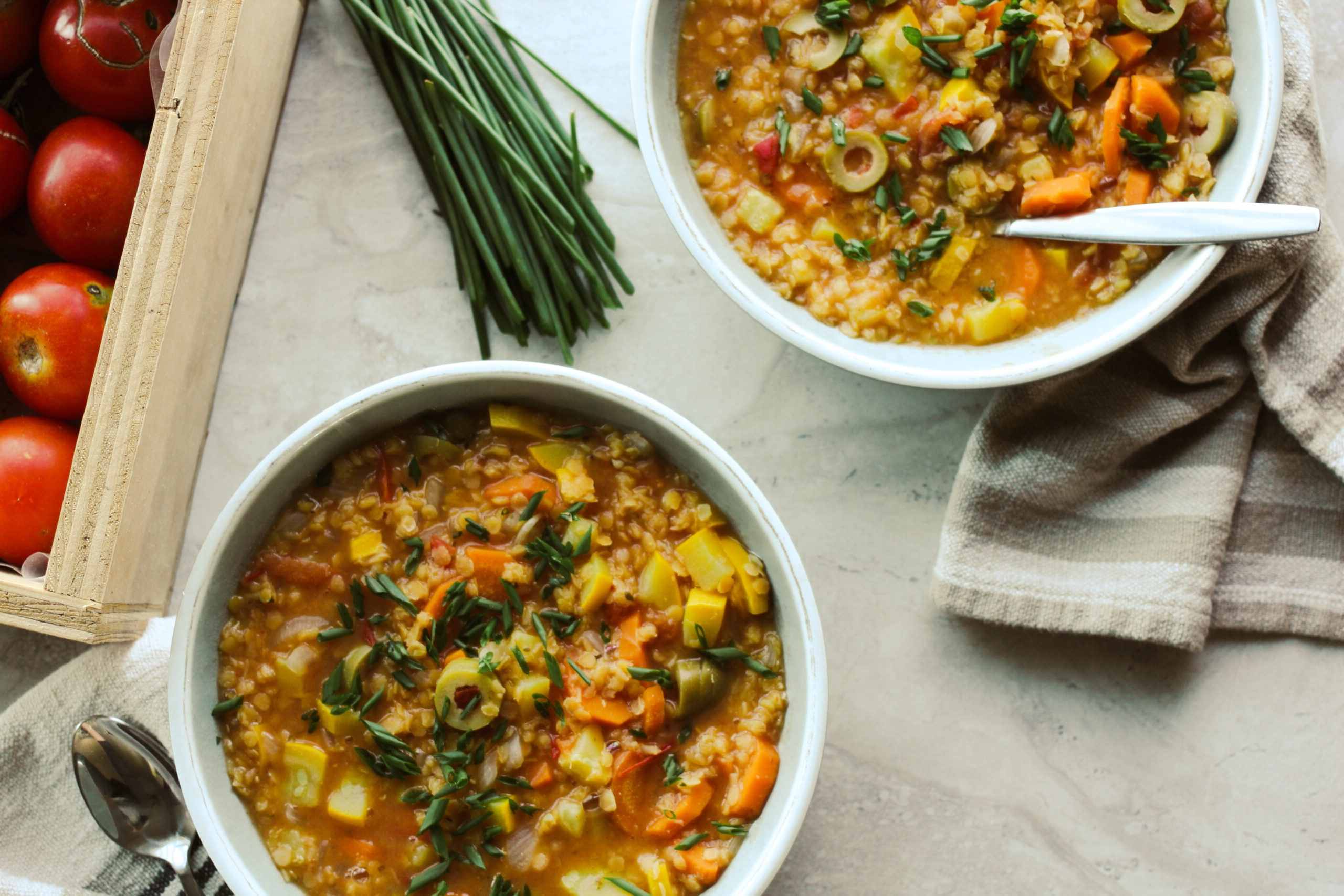 Injera-Spiced Red Lentil Stew with Berbere Sauce