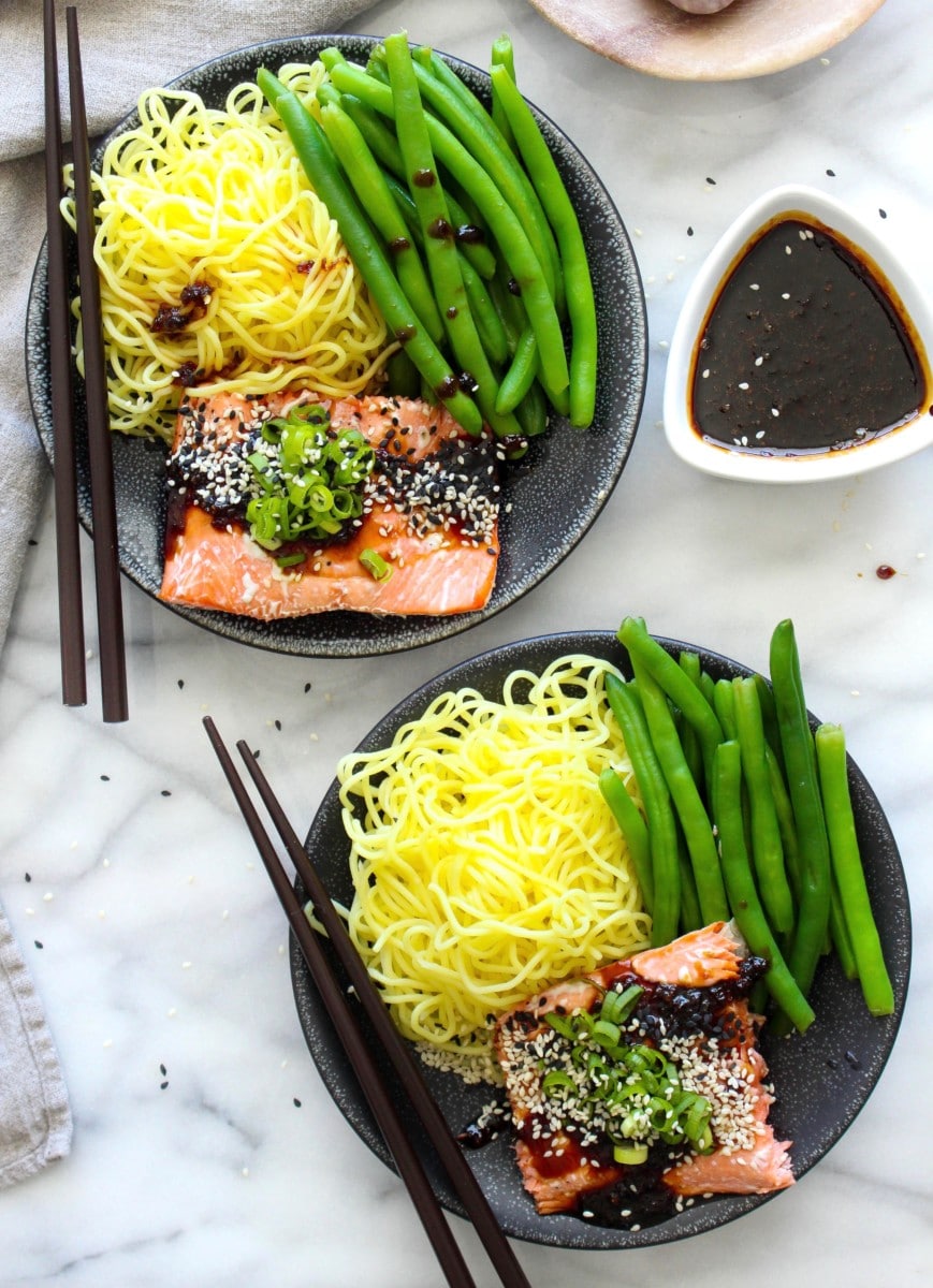 Pan-Seared Salmon with Citrus Soy Glaze and Ginger Rice