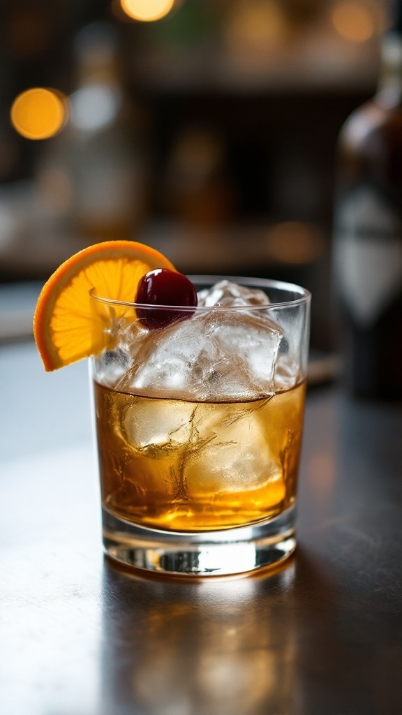 Smoky Mezcal and Tequila Old Fashioned Cocktail