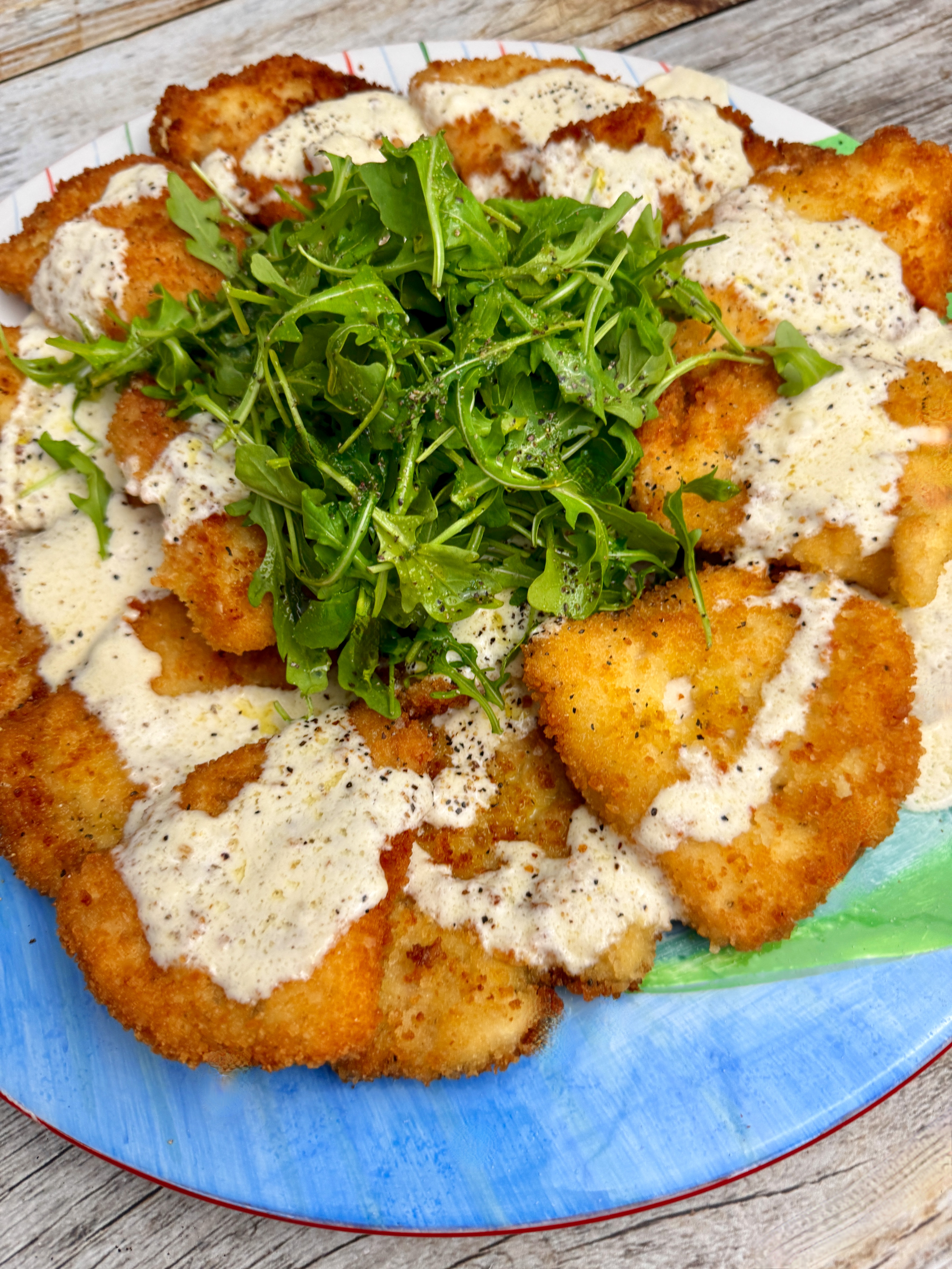 Pan-Seared Chicken Milanese with Lemon and Arugula Salad