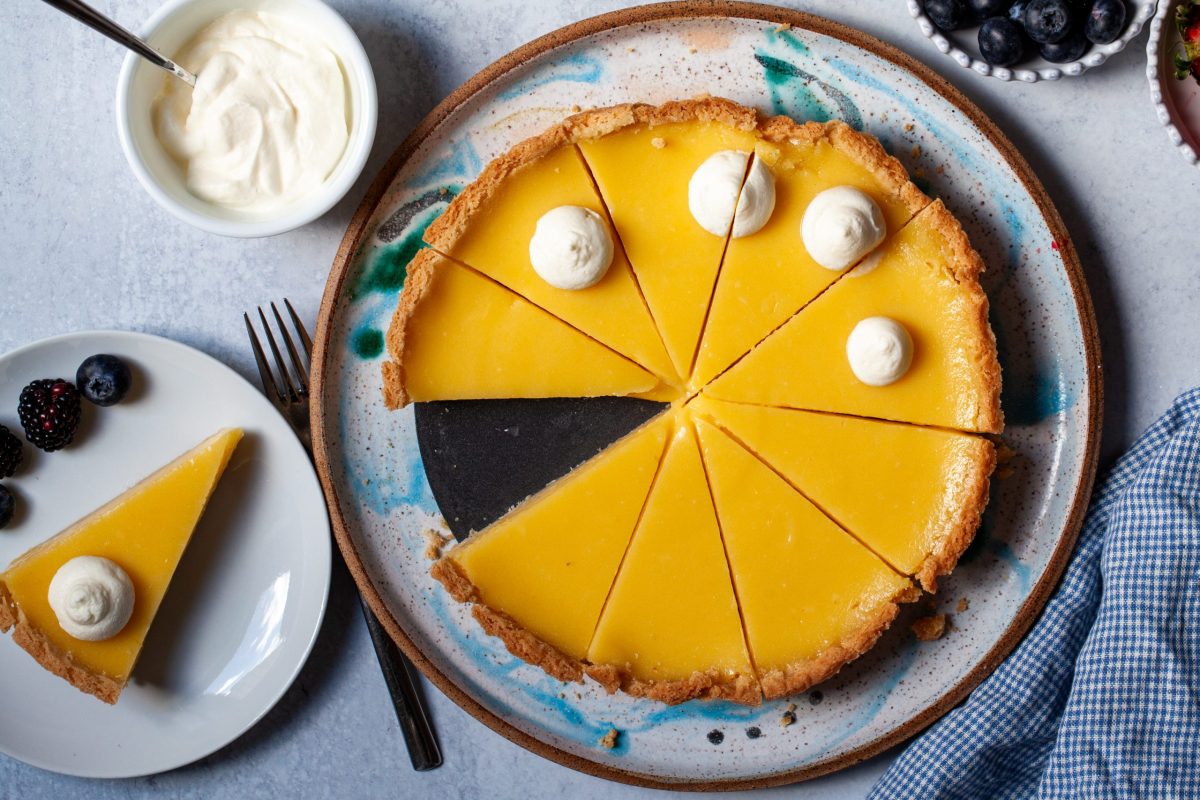 Lemon Curd Tart with Toasted Almonds