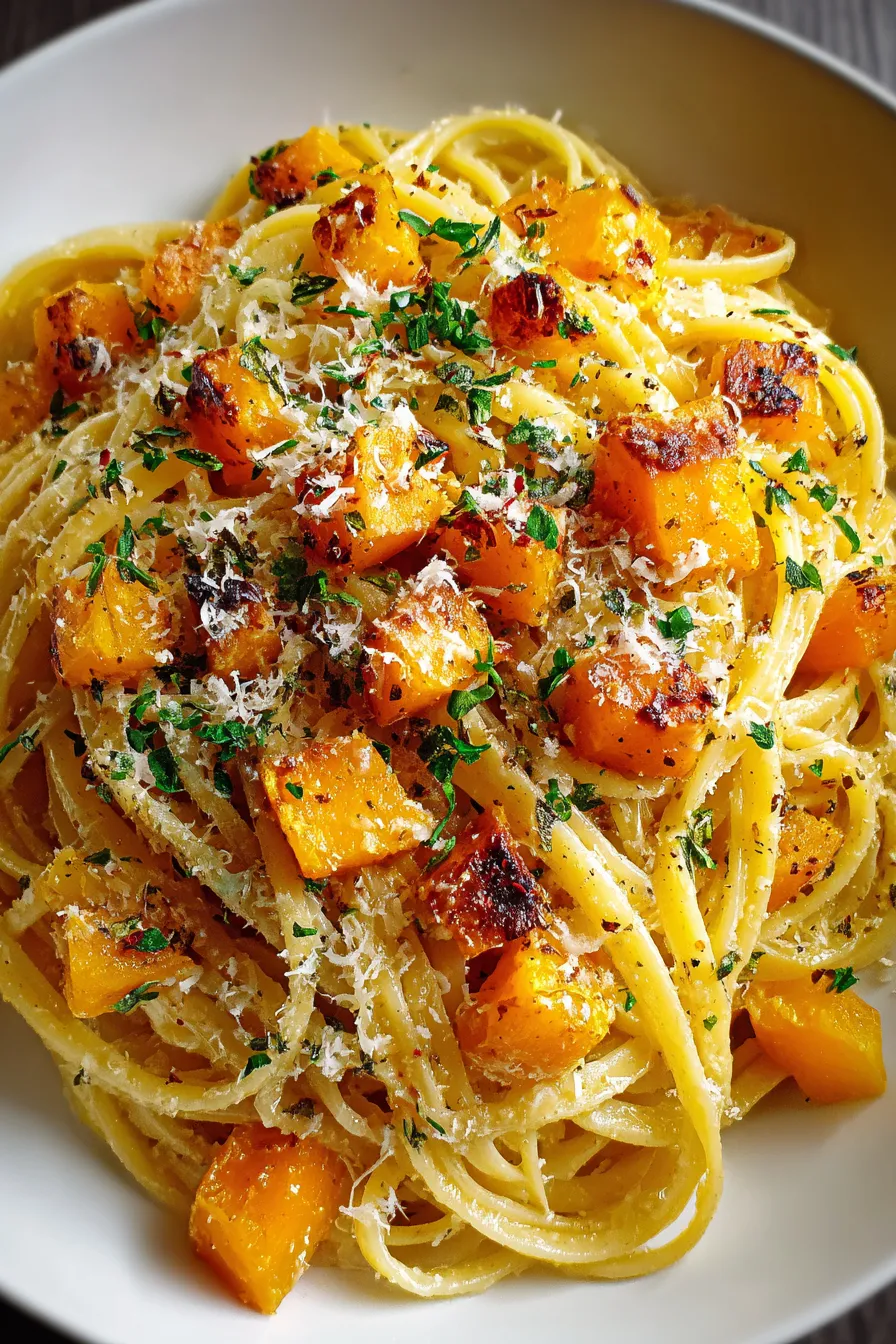 Roasted Garlic and Pumpkin Seed Pesto Pasta
