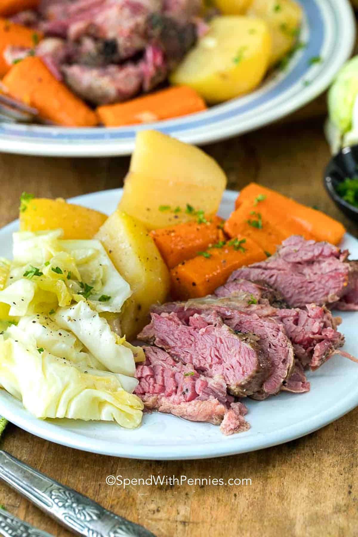 Slow-Cooked Corned Beef with Root Vegetables and Cabbage