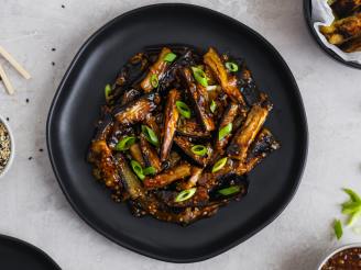 Wok-Fried Garlic Eggplant in Black Bean Sauce