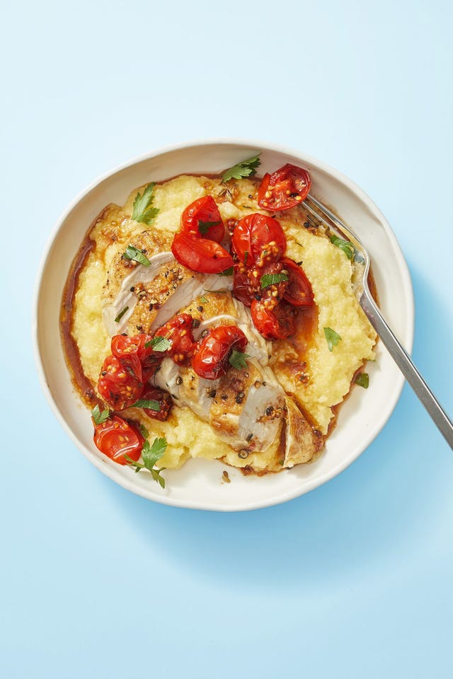 Herb-Crusted Chicken with Roasted Cherry Tomatoes