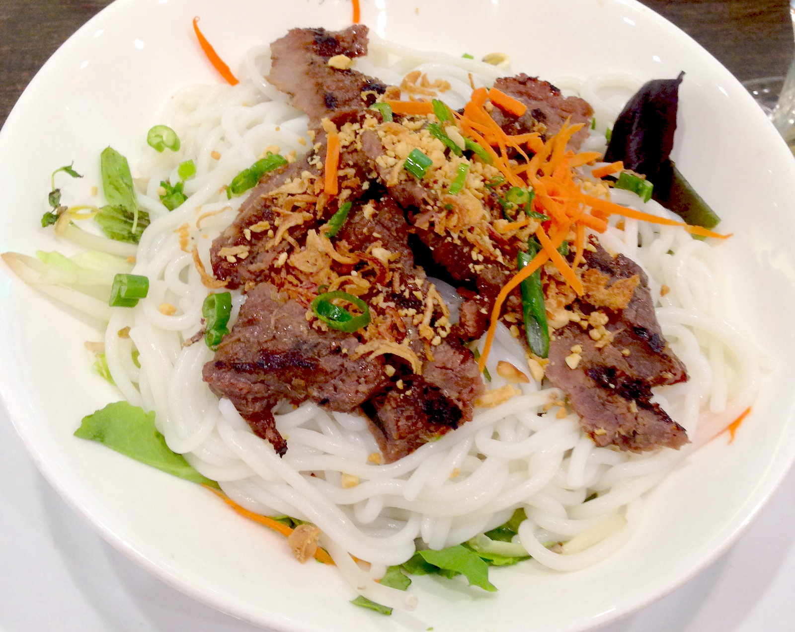 Vietnamese-Style Rice Noodle Salad with Grilled Pork and Fresh Herbs