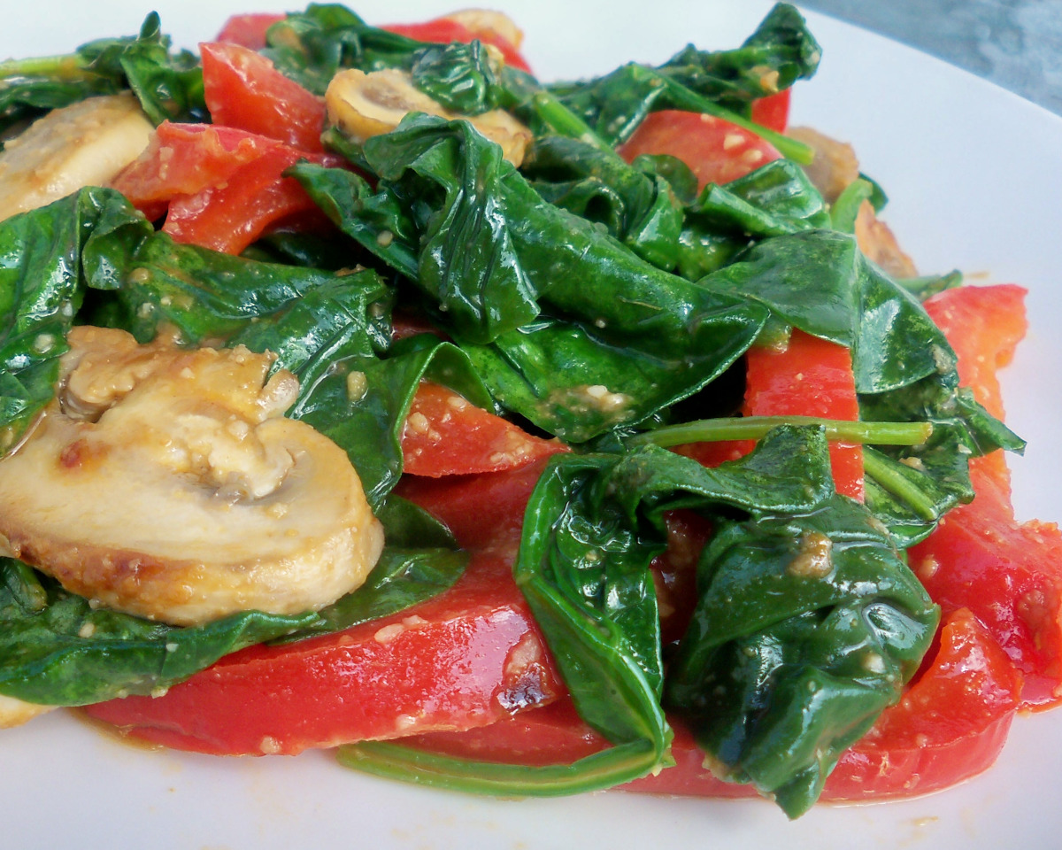Instant Mushroom and Spinach Stir Fry