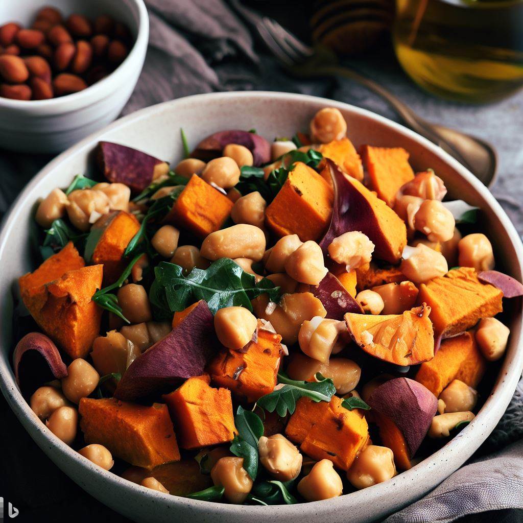 Pumpkin-Spiced Roasted Chickpea and Sweet Potato Salad