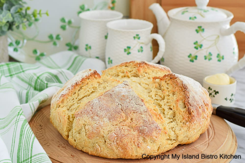 Pan-Seared Irish Soda Bread with Chive Butter