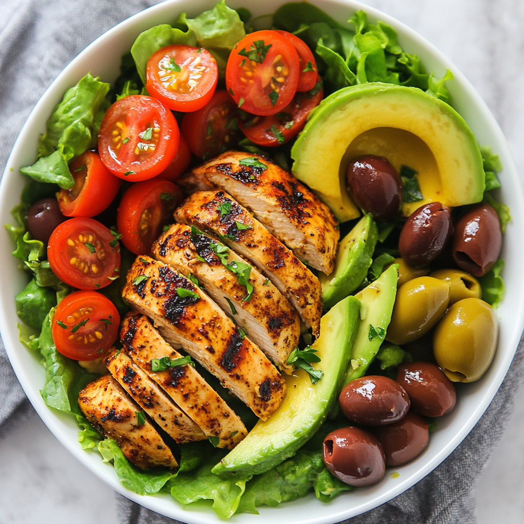Grilled Turmeric-Spiced Chicken Salad with Avocado