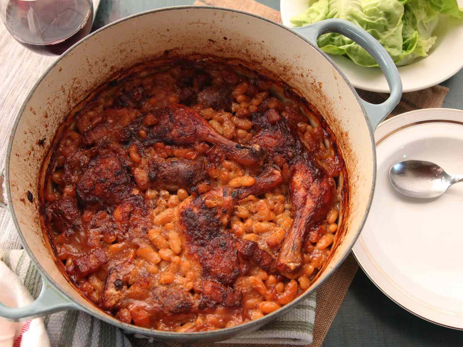 Oven-Baked Cassoulet with Mixed Meats and Herb Crust