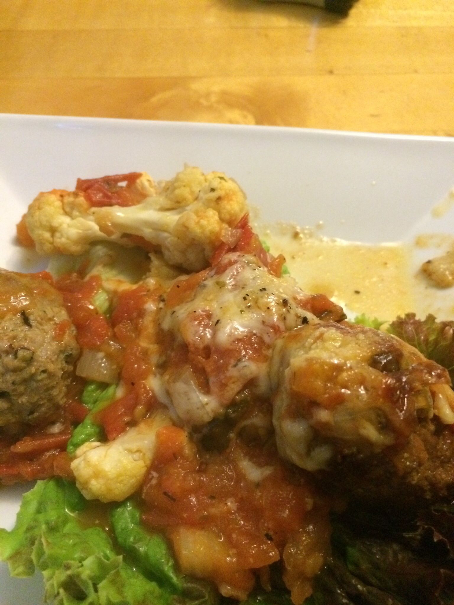 Cauliflower Crusted Mini Chicken Meatballs