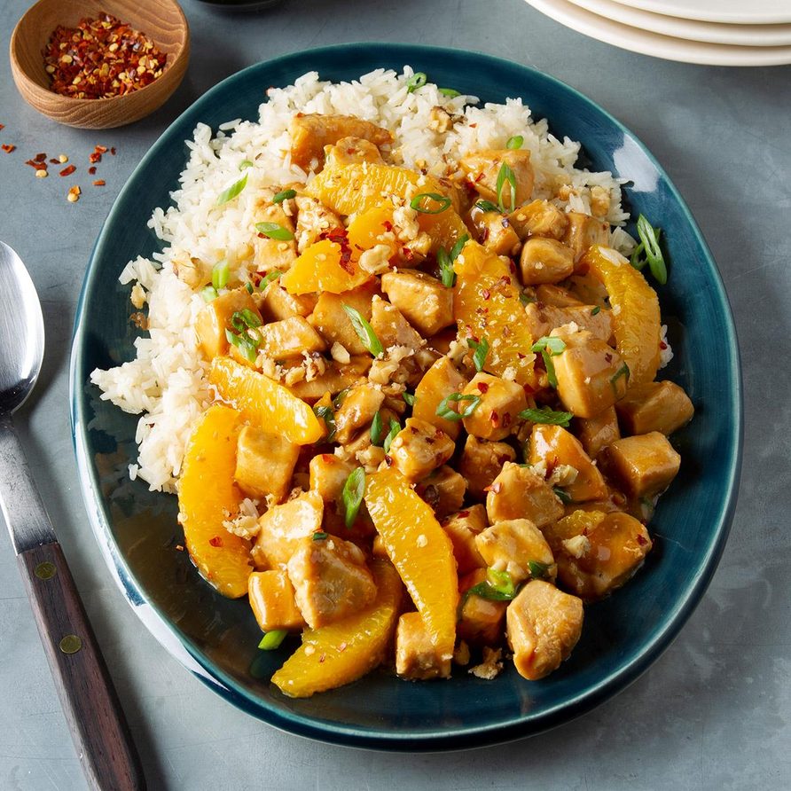 Crispy Honey-Glazed Orange Chicken Stir Fry