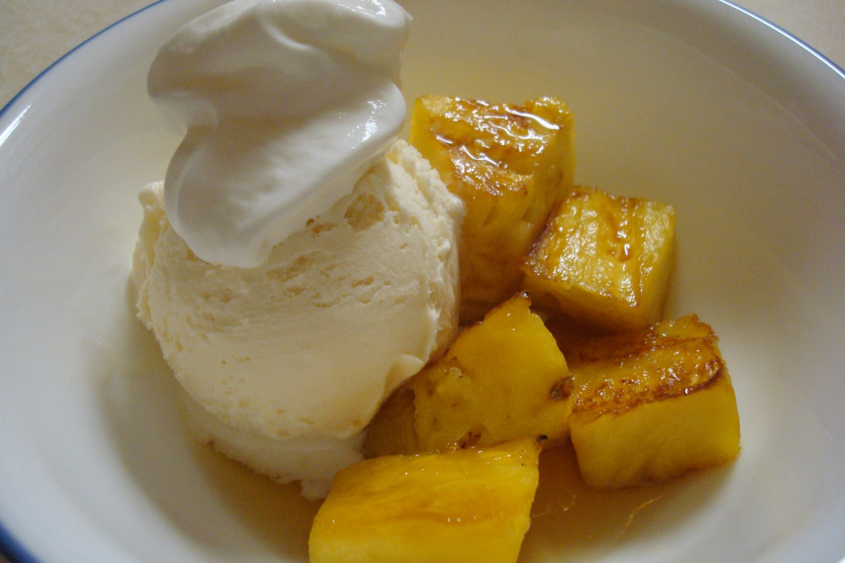 Baked Rum-Glazed Pineapple with Coconut Whipped Cream