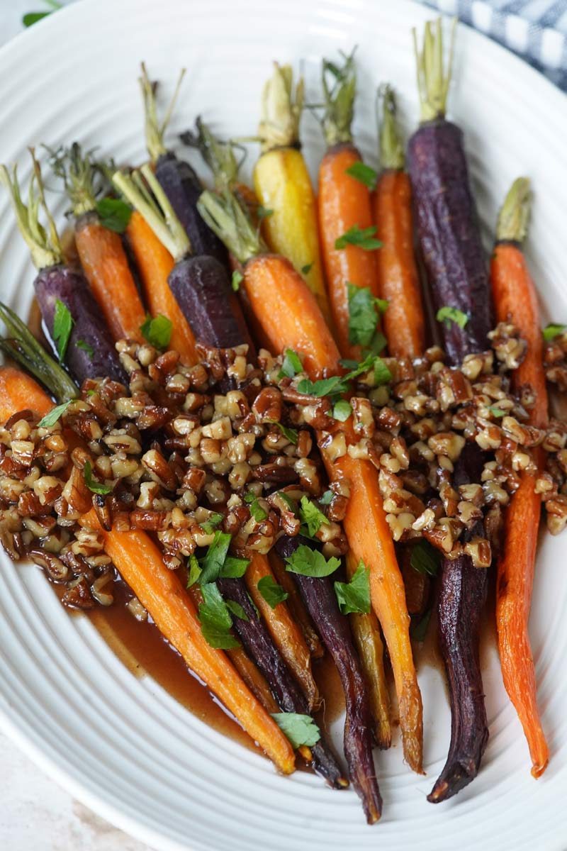 Maple-Glazed Roasted Carrots with Toasted Pecan and Thyme