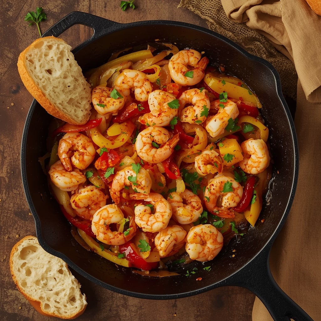 Cajun Shrimp Skillet with Bell Peppers and Zucchini