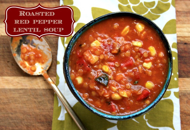 Roasted Red Pepper and Lentil Soup