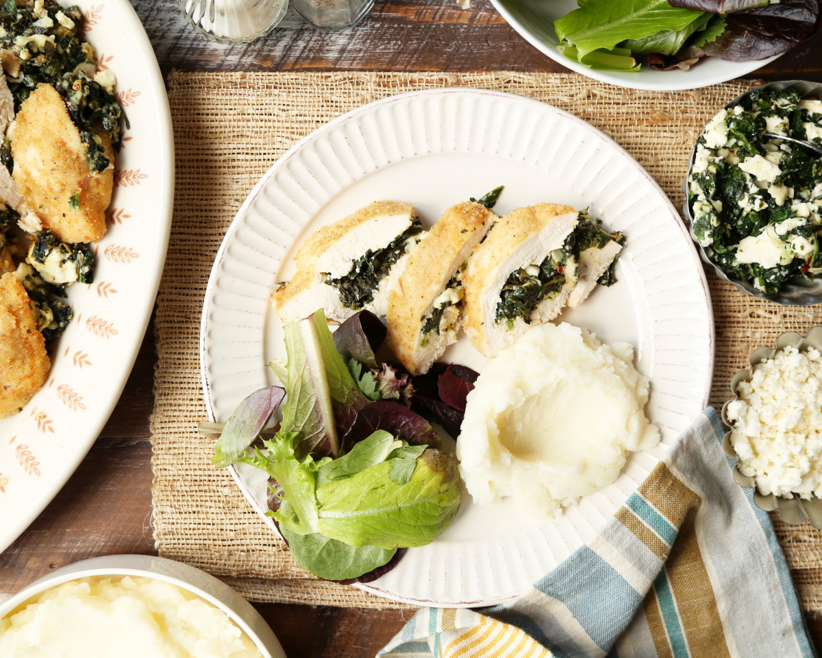 Half-Hour Spinach and Feta Stuffed Chicken Breast