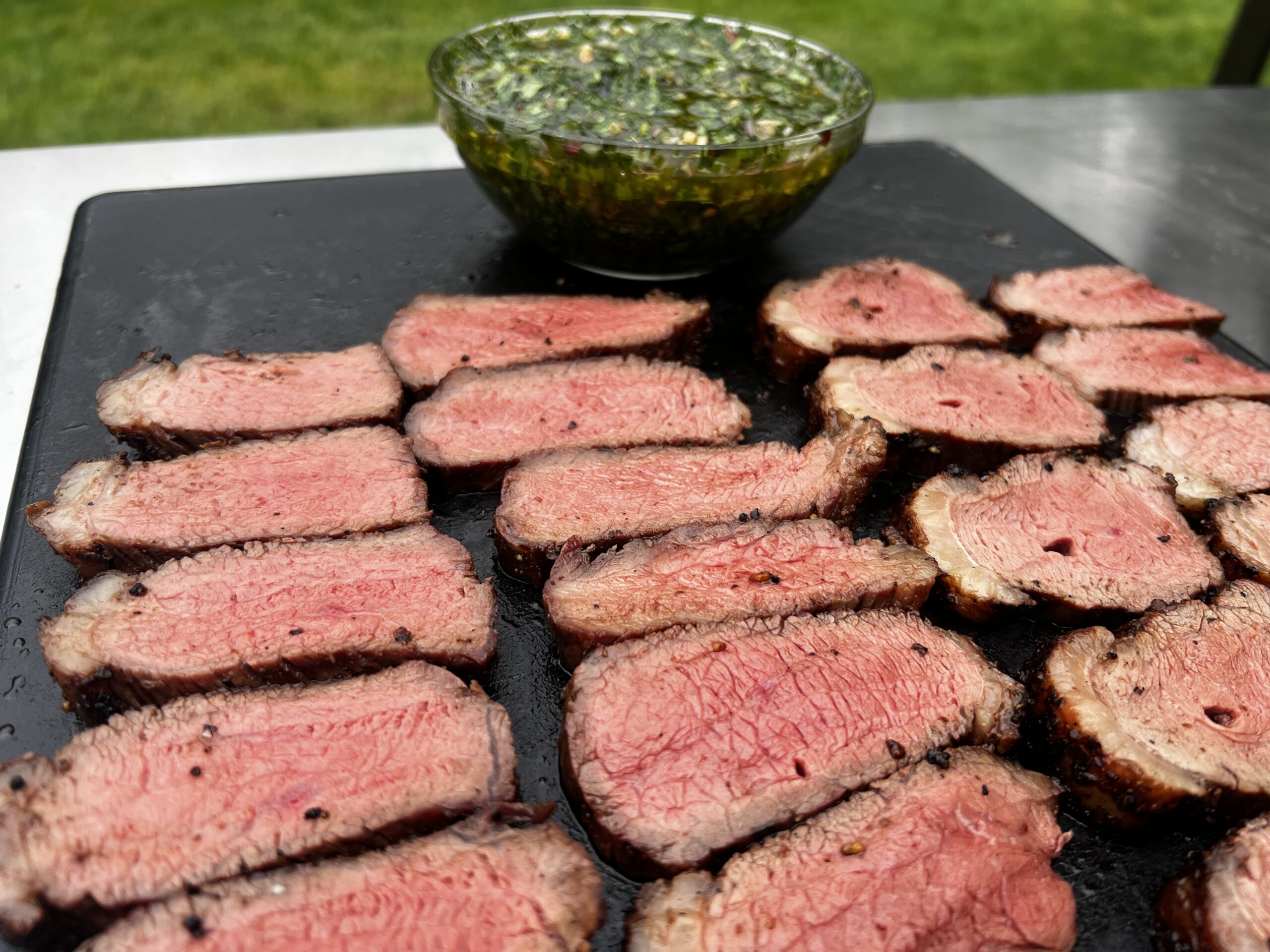 Charcoal-Grilled Picanha with Chimichurri Sauce