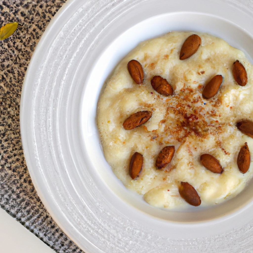 Steamed Cardamom Rice Pudding with Saffron