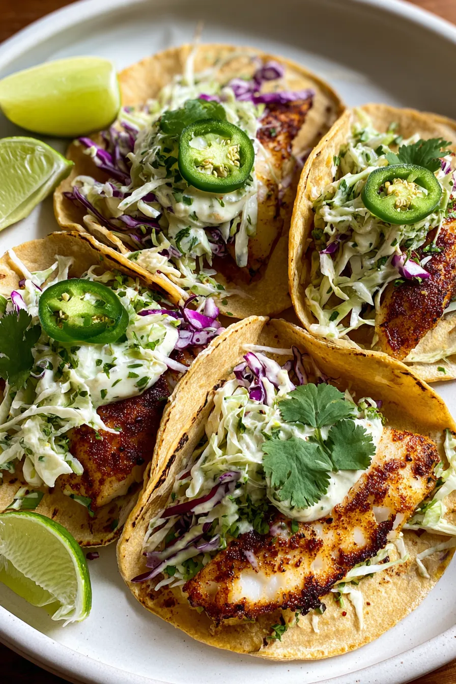 Grilled Baja Fish Tacos with Cilantro-Lime Slaw